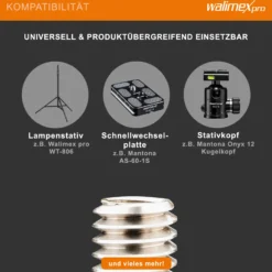 Walimex pro 2x Gewindeadapter 1/4 Zoll auf 3/8 Zoll, hochwertiger Gewinde Adapter aus Edelstahl, passend für ältere Kameras und Stativgewinde