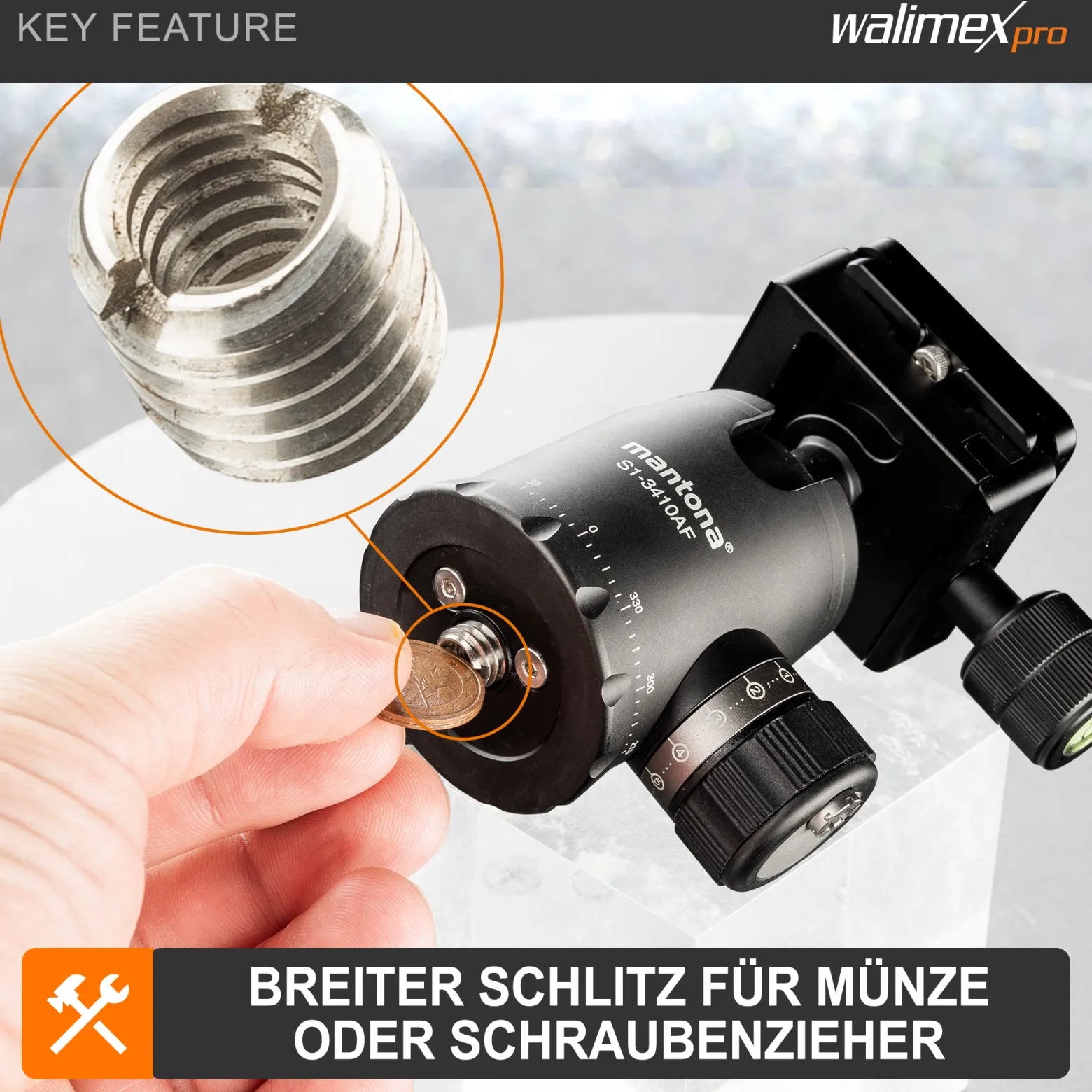 Walimex pro 2x Gewindeadapter 1/4 Zoll auf 3/8 Zoll, hochwertiger Gewinde Adapter aus Edelstahl, passend für ältere Kameras und Stativgewinde