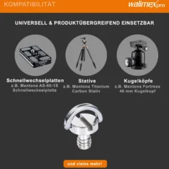 Walimex pro 2x Kamera Befestigungsschrauben 1/4 Zoll, Kameraschrauben aus Edelstahl, Kamera Schraube für Schnellwechselplatte, Stativkopf, Kugelkopf