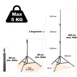 Walimex pro 2x LED 500 Versalight Daylight Flächenleuchte inkl. 2x Lampenstativ, 32 W Videoleuchte, Tageslichtlampe mit 5600 K, Studioleuchte mit Fernbedienung