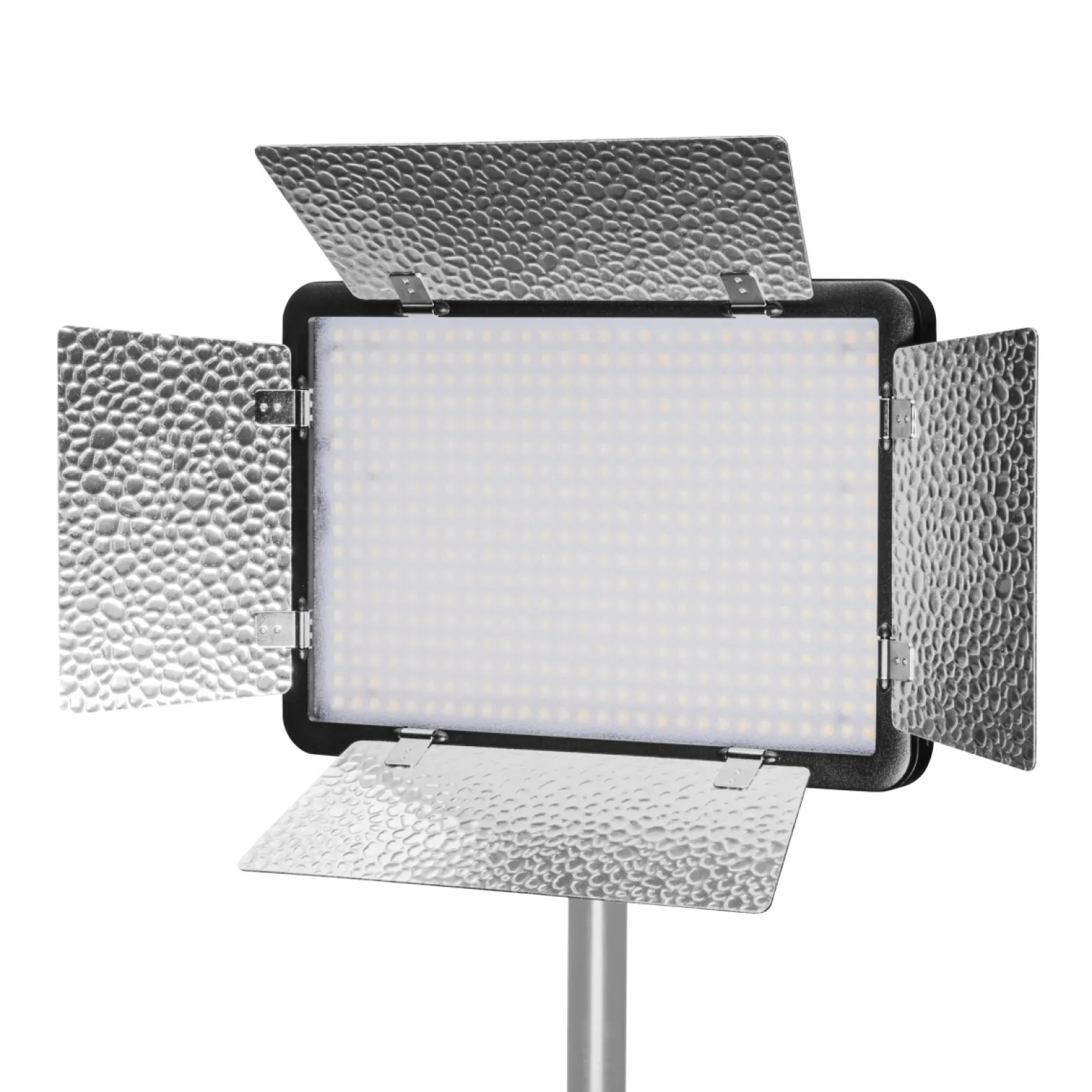 Walimex pro 2x LED 500 Versalight Daylight Flächenleuchte inkl. 2x Lampenstativ, 32 W Videoleuchte, Tageslichtlampe mit 5600 K, Studioleuchte mit Fernbedienung