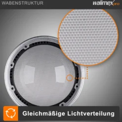 Walimex pro Zoomspot Vorsatz 2X Bowens Mount, stufenlos verstellbares Spotlicht von 12° bis 40° für LEDs bis 350W, hitzebeständig bis 100°C