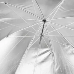 Walimex pro zweilagig Reflexschirm Ø 150 cm schwarz/silberfarben für hartes Licht, Lichtreflektor ideal für Porträt- und Produktfotografie, Lichtformer für Studioblitz, Fotoschirm mit Metallstange
