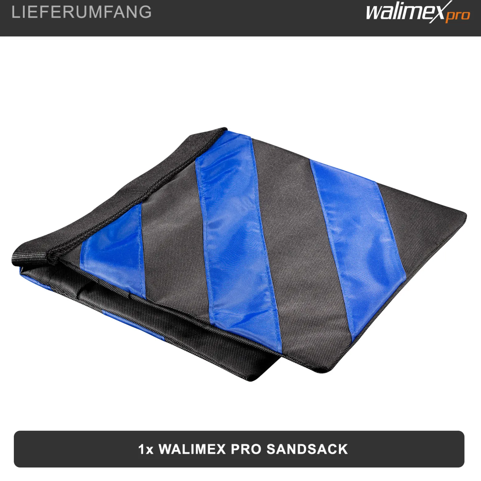 Walimex Sandsack Gewicht für Galgenstative und Lampenständer, befüllbar für optimale Beschwerung von Kamera- oder Lichtstativen, Gewichtssack für Fotostudio und Outdoor-Fotografie