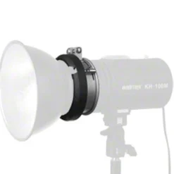 Walimex S-Bajonett-Adapter für Studioblitze mit Ø 9,5cm - 125 x 125 x 50 mm - kompatibel mit Serie VC, Serie RD, Serie M, Bowens, Aurora, Rimelite - mit Verriegelungshebel und Schelle