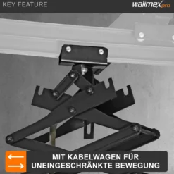 Walimex Schere für Deckenschienensystem - 300 x 100 x 400 mm - stufenlos ausziehbar ca. 30-200 cm - Last max. 6000 g - für Schienen System für Lampen Lichtquellen Kameras Studio Equipment