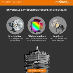 Walimex Schere für Deckenschienensystem - 300 x 100 x 400 mm - stufenlos ausziehbar ca. 30-200 cm - Last max. 6000 g - für Schienen System für Lampen Lichtquellen Kameras Studio Equipment