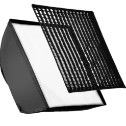 Walimex Set für Blitzhalter - 230 x 220 x 80 mm - 4-fach Halter für Systemblitze - mit Softbox 90 x 90 cm, Diffusoren, Grid & Transporttasche - Kamera Foto Studio
