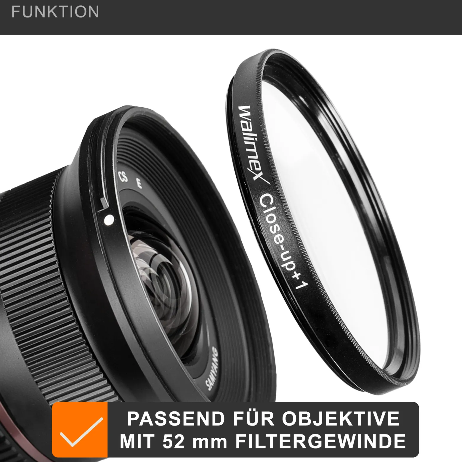 Walimex Set 4x Close up Makrolinsen/Nahlinsen - für 52 mm Gewinde - inkl. +1/+2/+4/+10 Dioptrien - Kamera Foto Zubehör für Makrofotografie Macro Shots Makro Objektiv