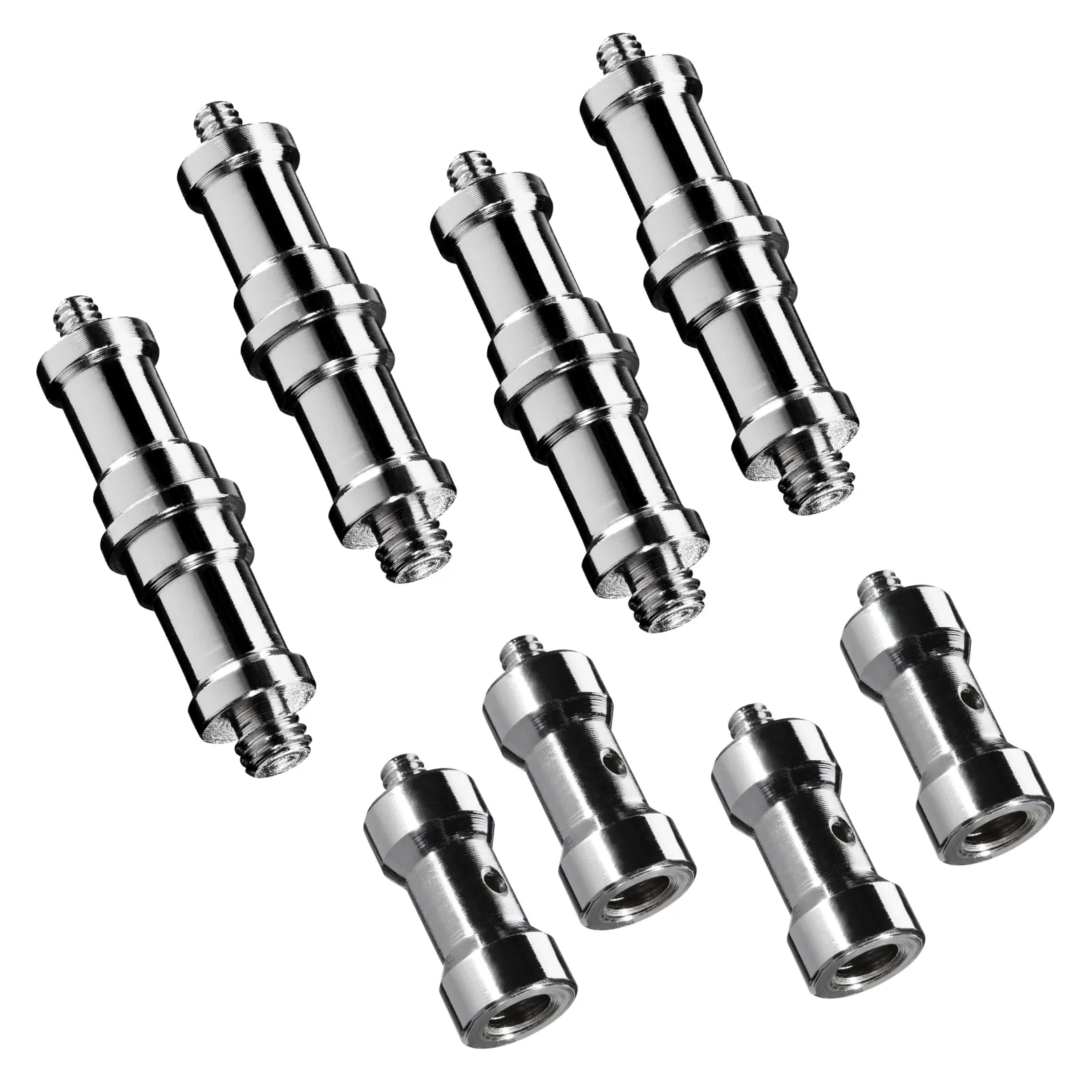 Walimex Set 4x Spigot Gewinde Adapter 3/8 Zoll bis 1/4 Zoll und 4x Spigot Gewinde Adapter 3/8 Zoll auf 1/4 Zoll– Gewindeadapter für Kamera Zubehör und Stativ – Fotostudio Fotoshootings Fotografie