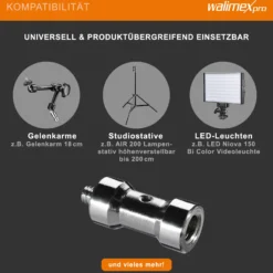 Walimex Set 4x Spigot Gewinde Adapter 1/4 Zoll auf 3/8 Zoll – Gewindeadapter für Kamera Zubehör und Stativ – Fotostudio Fotoshootings Fotografie