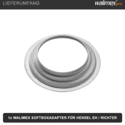 Walimex Softboxadapter für Octagon Striplight - 152 x 152 x 30 mm - aus Metall - Lichtformer-Adapter für Softboxen Striplight - kompatibel mit Hensel EH / Richter Blitzsystemen