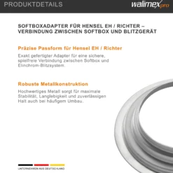 Walimex Softboxadapter für Octagon Striplight - 152 x 152 x 30 mm - aus Metall - Lichtformer-Adapter für Softboxen Striplight - kompatibel mit Hensel EH / Richter Blitzsystemen