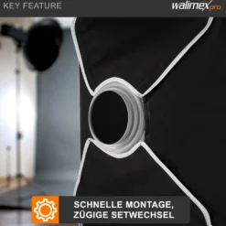 Walimex Softboxadapter für Octagon Striplight - 152 x 152 x 30 mm - aus Metall - Lichtformer-Adapter für Softboxen Striplight - kompatibel mit Hensel EH / Richter Blitzsystemen