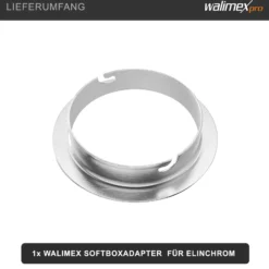 Walimex Softboxadapter für Octagon Striplight - 152 x 152 x 30 mm - aus Metall - Lichtformer-Adapter für Softboxen Striplight - kompatibel mit Elinchrom Blitzsystemen
