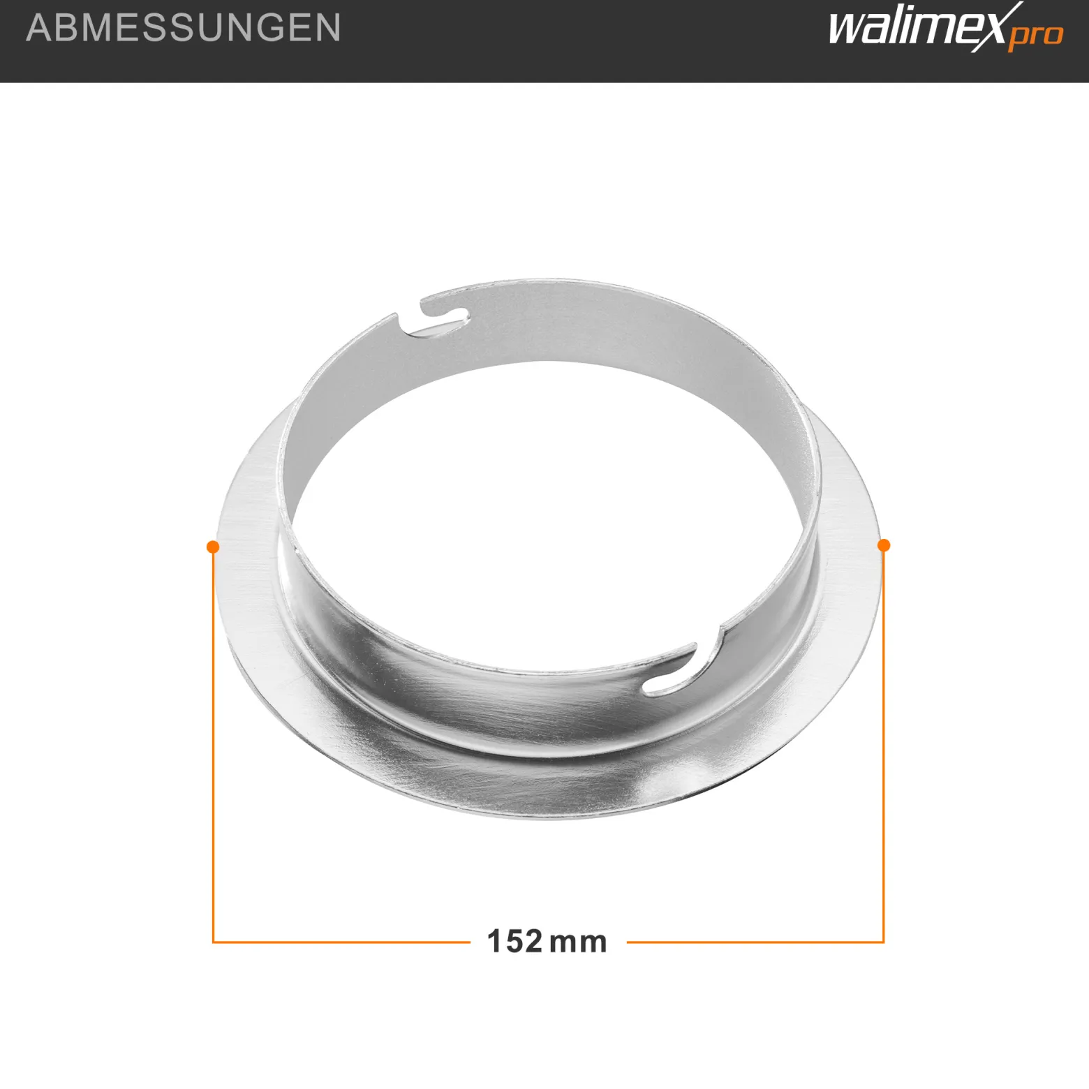 Walimex Softboxadapter für Octagon Striplight - 152 x 152 x 30 mm - aus Metall - Lichtformer-Adapter für Softboxen Striplight - kompatibel mit Elinchrom Blitzsystemen