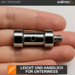 Walimex Spigot Gewinde Adapter 1/4 Zoll auf 3/8 Zoll, Gewindeadapter für Kamera Zubehör und Stativ