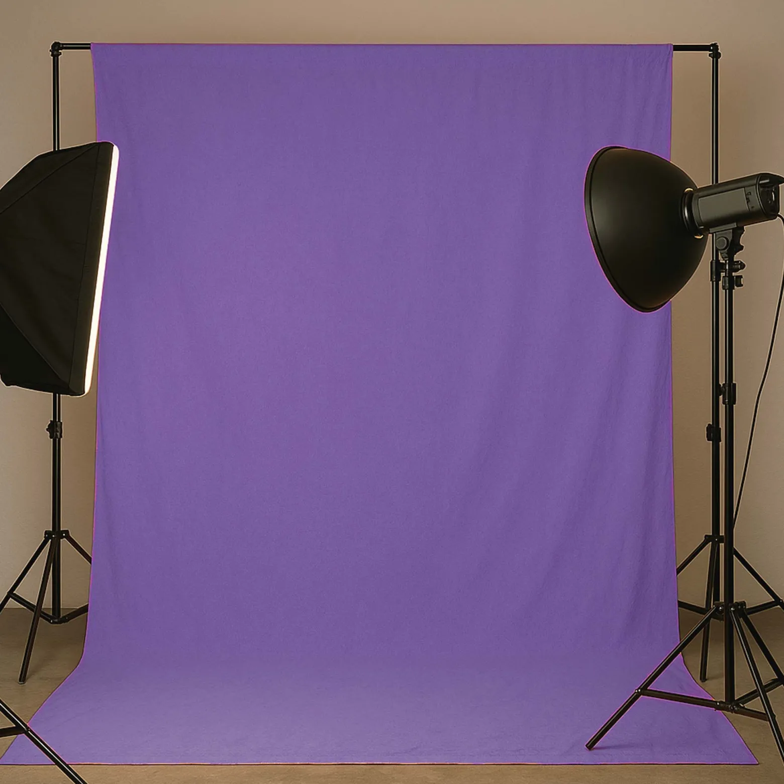 Walimex Stoffhintergrund Blaulila 2,85 x 6 m Stoffstärke ca. 140 g/m², Fotohintergrund aus Baumwolle, waschbar für Atelier und Studio