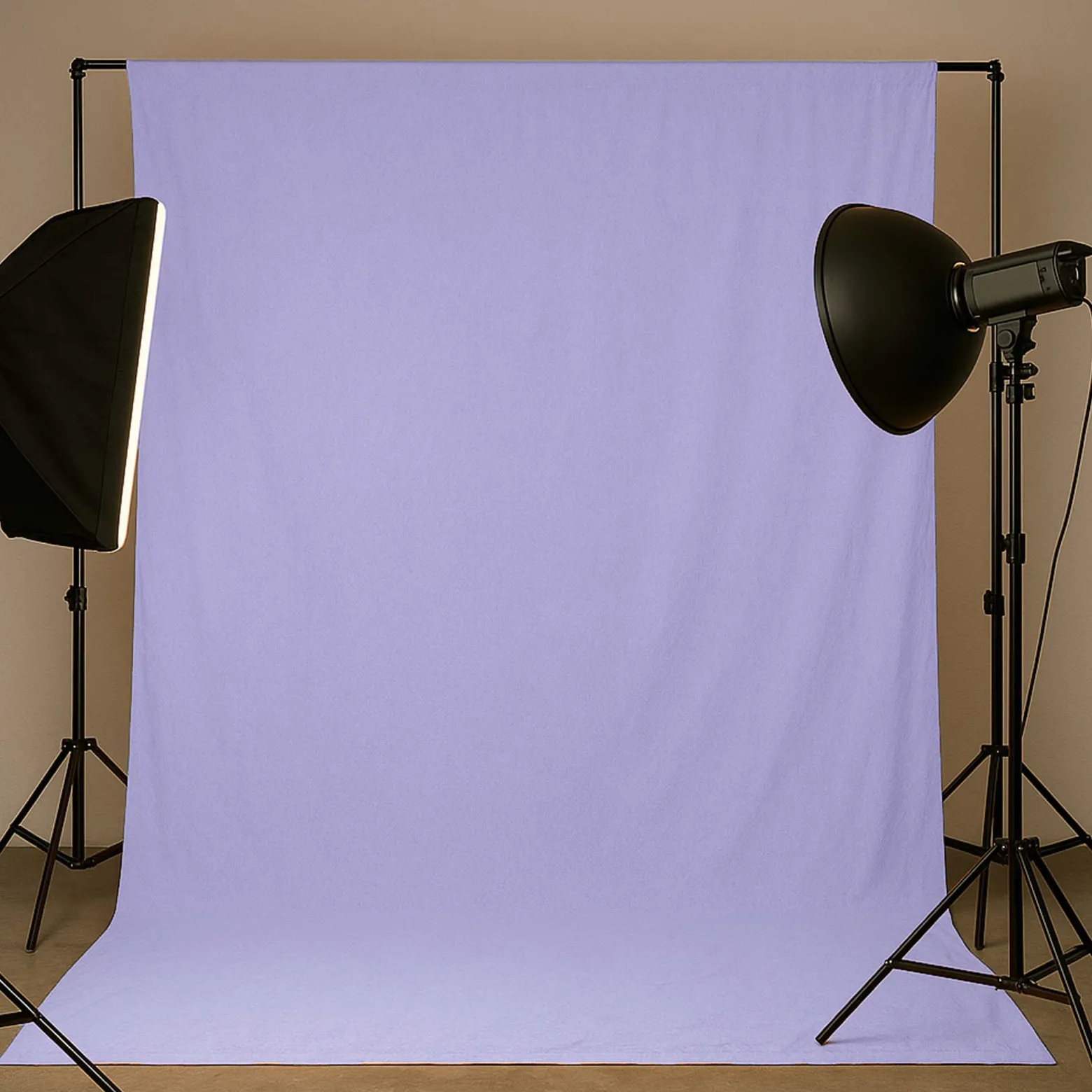 Walimex Stoffhintergrund Flieder 2,85 x 6 m Stoffstärke ca. 140 g/m², Fotohintergrund aus Baumwolle, waschbar für Atelier und Studio