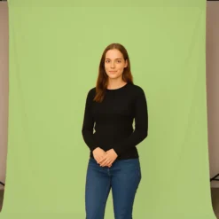 Walimex Stoffhintergrund Gelbgrün 2,85 x 6 m Stoffstärke ca. 140 g/m², Fotohintergrund aus Baumwolle, waschbar für Atelier und Studio