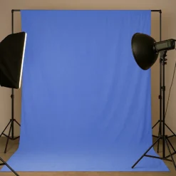 Walimex Stoffhintergrund Hellblau 2,85 x 6 m Stoffstärke ca. 140 g/m², Fotohintergrund aus Baumwolle, waschbar für Atelier und Studio