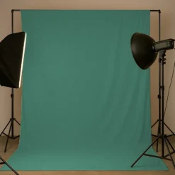 Walimex Stoffhintergrund Juwelgrün 2,85 x 6 m Stoffstärke ca. 140 g/m², Fotohintergrund aus Baumwolle, waschbar für Atelier und Studio