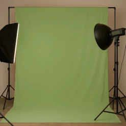 Walimex Stoffhintergrund Olivgrün 2,85 x 6 m Stoffstärke ca. 140 g/m², Fotohintergrund aus Baumwolle, waschbar für Atelier und Studio