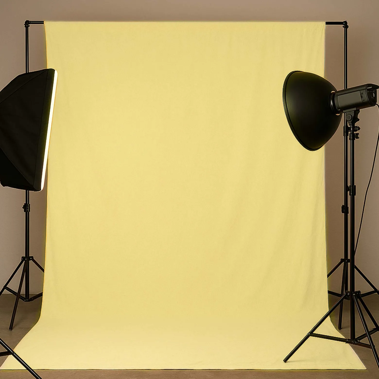 Walimex Stoffhintergrund Popcorn/Gelb 2,85 x 6 m Stoffstärke ca. 140 g/m², Fotohintergrund aus Baumwolle, waschbar für Atelier und Studio