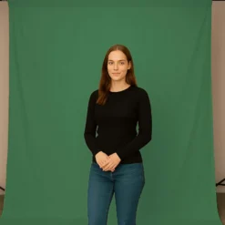 Walimex Stoffhintergrund Smaragd Grün 2,85 x 6 m Stoffstärke ca. 140 g/m², Fotohintergrund aus Baumwolle, waschbar für Atelier und Studio