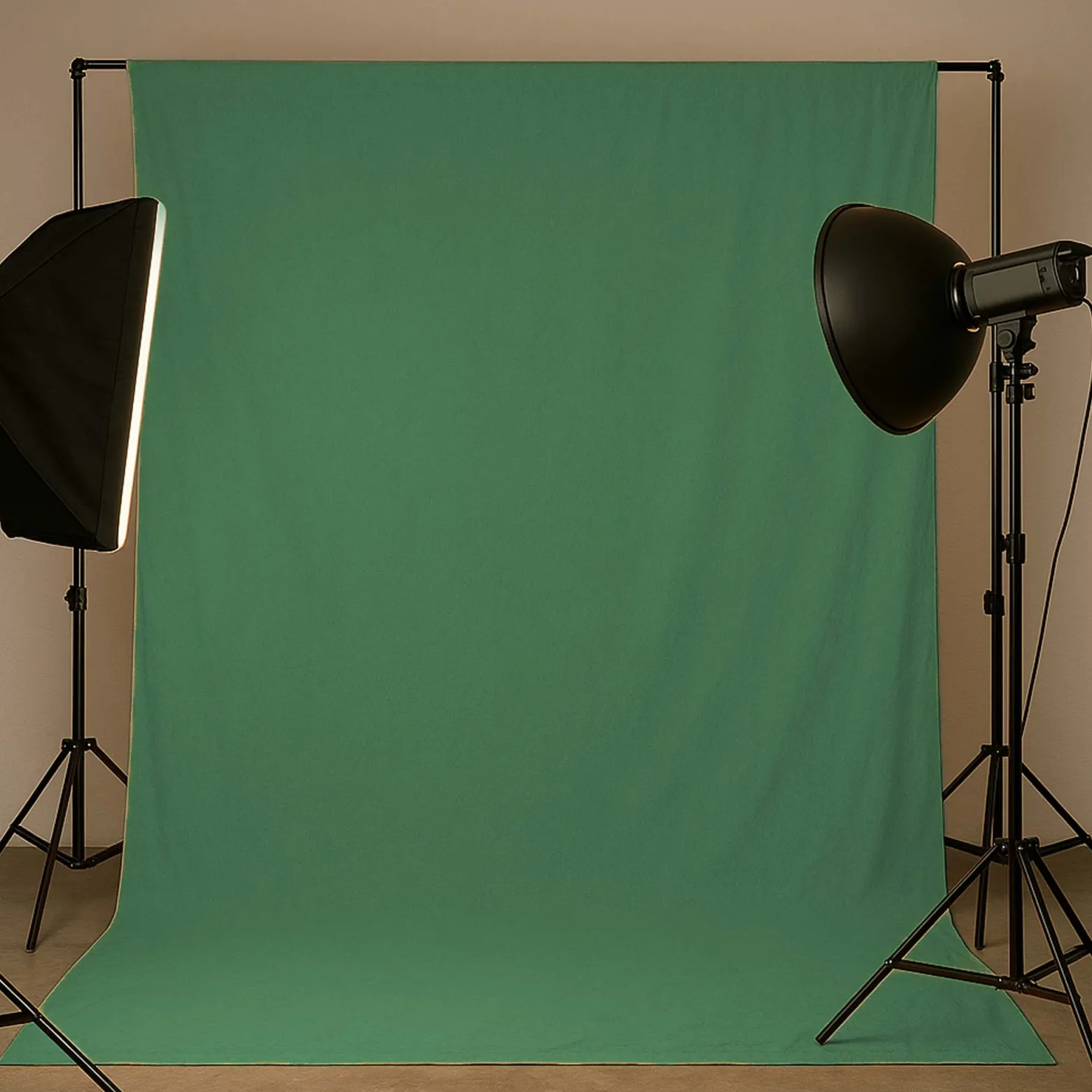Walimex Stoffhintergrund Smaragd Grün 2,85 x 6 m Stoffstärke ca. 140 g/m², Fotohintergrund aus Baumwolle, waschbar für Atelier und Studio