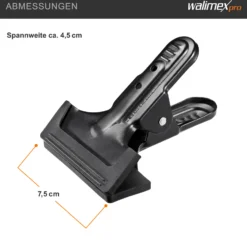 Walimex Studioclip 5er Set 85 x 110 x 70 mm mit kräftiger Federzwinge, Studioklemme bis 45 mm Spannweite