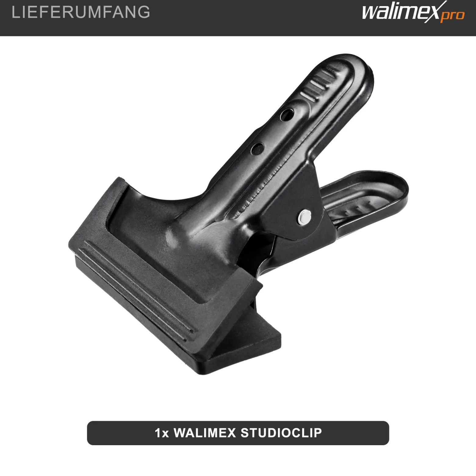 Walimex Studioclip 85 x 110 x 70 mm mit kräftiger Federzwinge, Studioklemme bis 45 mm Spannweite