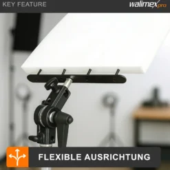 Walimex Styroporgabel mit Halterung, 4-zackige Gabel für Styroporplatten, neigbare Spigot Halterung mit 5/8 Zoll und 1/4 sowie 3/8 Zoll Gewinde, ideal zum Aufhellen und Abdunkeln