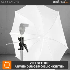 Walimex Styroporgabel mit Halterung, 4-zackige Gabel für Styroporplatten, neigbare Spigot Halterung mit 5/8 Zoll und 1/4 sowie 3/8 Zoll Gewinde, ideal zum Aufhellen und Abdunkeln