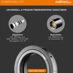 Walimex T2 Adapter kompatibel mit Pentax K/kompatibel mit Samsung GX - 67 x 67 x 5 mm - Adapterring manueller Fokus, einfache Handhabung, Objektiv-Anschlussring für viele Modelle
