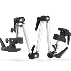 Walimex Universal Gelenkarm mit Superklemmen belastbar bis 2 kg, 3 Segmente mit Metallkugelgelenken, 360° drehbar, 5/8 Zoll Doppelspigot mit 1/4 und 3/8 Zoll Gewinde