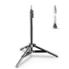 Walimex WT-802 Lampenstativ 108 cm, höhenverstellbares Lichtstativ belastbar bis 2,5 kg, Studiostativ mit 5/8 Zoll Spigot, Blitzstativ mit 1/4 und 3/8 Zoll Gewinde