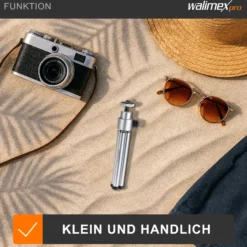 Walimex WT-070 Mini Stativ 26 cm 360° Kugelkopf, Aluminium Kamerastativ mit 1/4