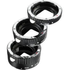 Walimex Zwischenringsatz kompatibel mit Canon EF AE 3 Makro-Zwischenringe 13 mm, 21 mm und 31 mm mit Autofokus