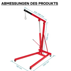Werkstattkran für Lasten bis 500 kg, Motorheber mit 830-1280 mm Hubarm, Lastkran Motorheber, Motorkran Schwerlastkran