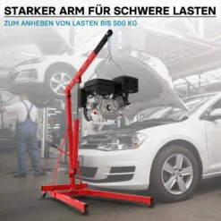 Werkstattkran für Lasten bis 500 kg, Motorheber mit 830-1280 mm Hubarm, Lastkran Motorheber, Motorkran Schwerlastkran