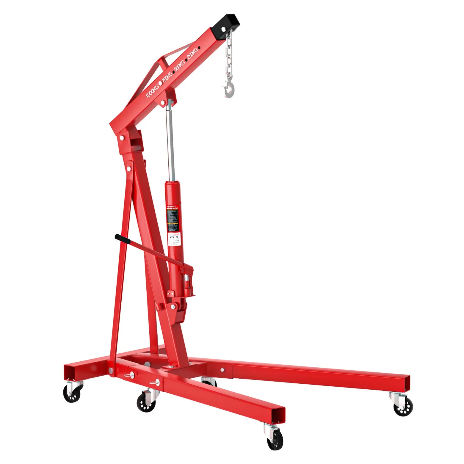 Werkstattkran klappbar für Lasten bis 1000 kg Hubarm 857-1133 mm Lastkran Motorkran Motorheber Schwerlastkran