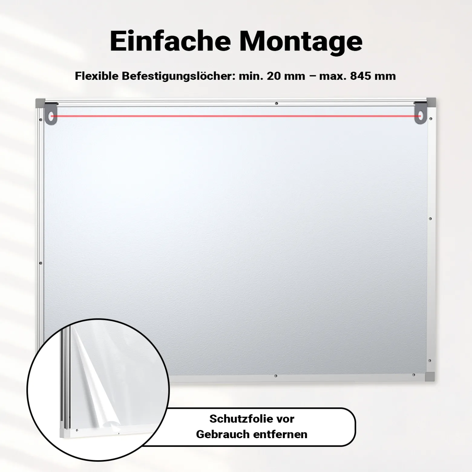 Whiteboard Magnettafel 60x90cm Mit Stiftablage und 12 Magnete Magnetpinnwand Präsentationstafel