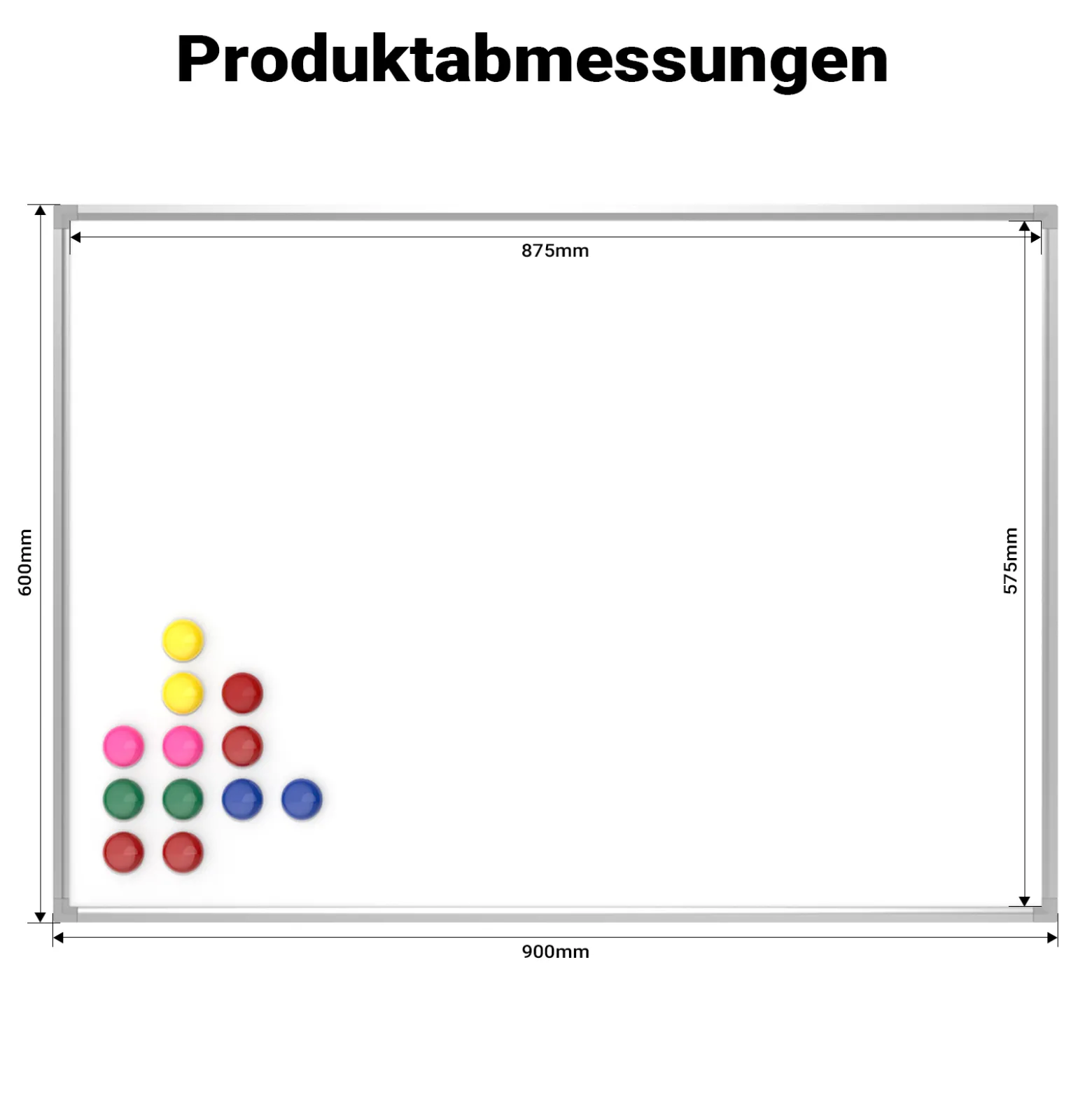 Whiteboard Magnettafel 60x90cm Mit Stiftablage und 12 Magnete Magnetpinnwand Präsentationstafel