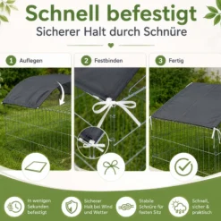 Wiltec Abdeckung für Freigehege als Sonnenschutz, 885 x 590 mm, aus Polyester, Abdeckplane für Kaninchenkäfig und Hasenstall