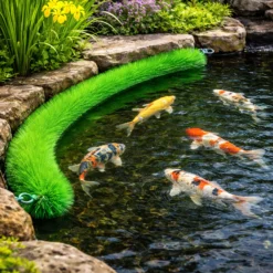 Wiltec Ablaichbürste 200 cm Ø 15 cm, Laichbürste aus grünem, sehr weichem Polypropylen, Laichhilfe für Koi und Teichfische