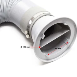 Wiltec Abluftschlauch für Klimaanlagen mit 116 mm Durchmesser, Schlauch mit variabler Länge 0,7-1,7 m für Klimagerät, Trockner und Dunstabzugshaube