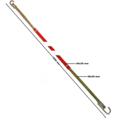 Wiltec Abschleppstange 3 teilig 180 cm bis 2,5 t, Abschlepphilfe Schleppstange aus Stahl mit Warnfarbe, Reflektorstreifen und Tasche