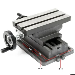 Wiltec 2-Achsen Kreuztisch 170x85 mm, Frästisch mit 100 mm X Achse, 80 mm Y Achse, Koordinatentisch aus Gusseisen, Bohrtisch, Fräsständer