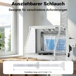 Wiltec Airbrush Abluftschlauch 0,7-1,7 m für Absauganlage, flexibler Abluftanschluss zur Absaugung von Farbdämpfen und Farbnebel, Airbrushzubehör